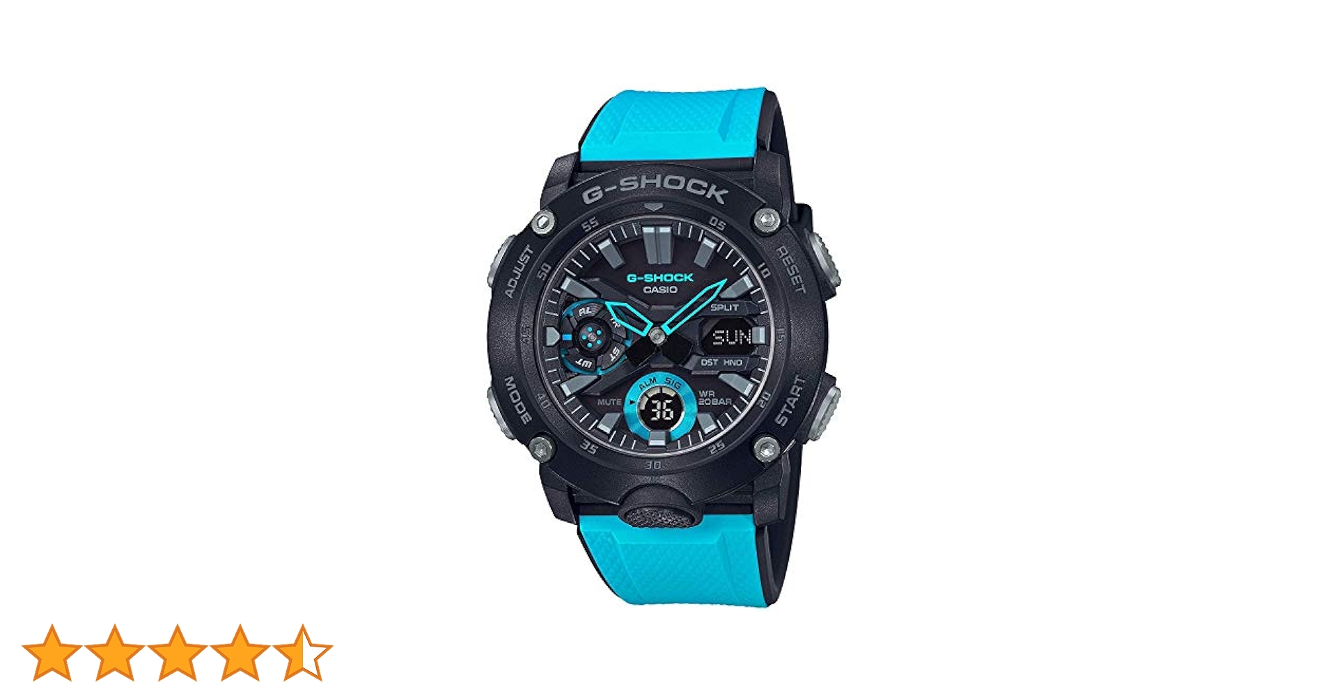 Casio G-Shock Men's Watch GA-2000-1A2, blue, Belt Type